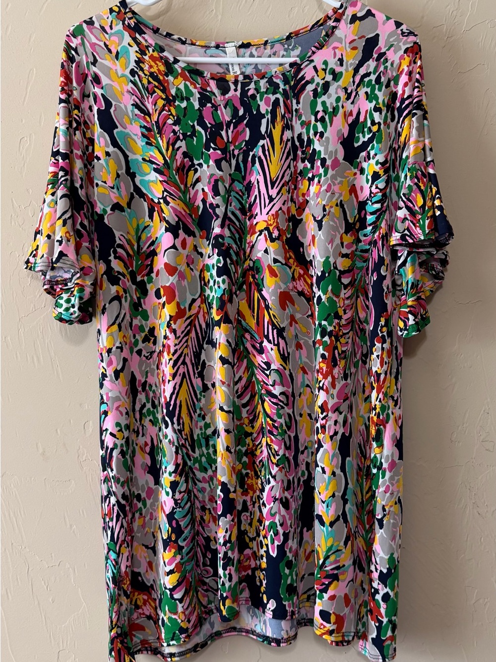 Beeson River Multicolor Floral Print Tunic - Pink, Green, Yellow, Black